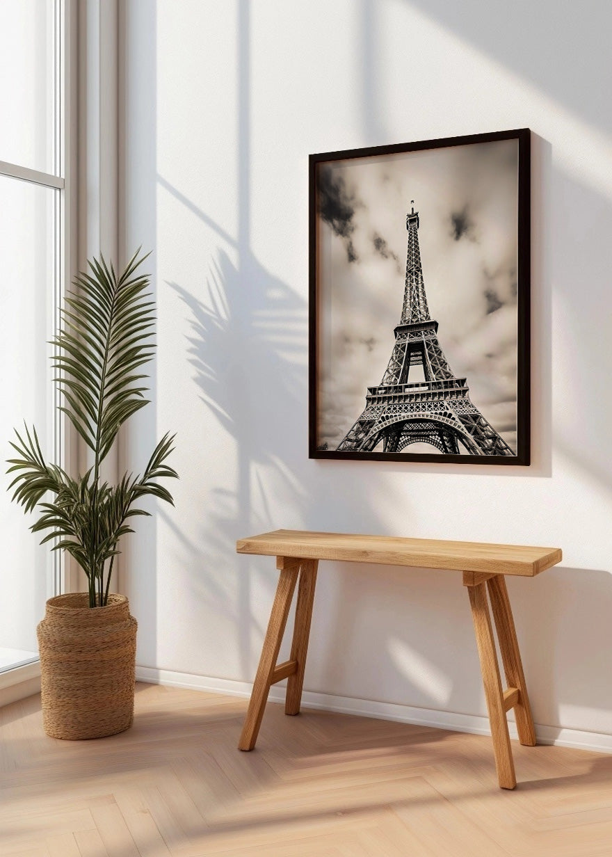 Cuadro ​Torre Eiffel a blanco y negro
