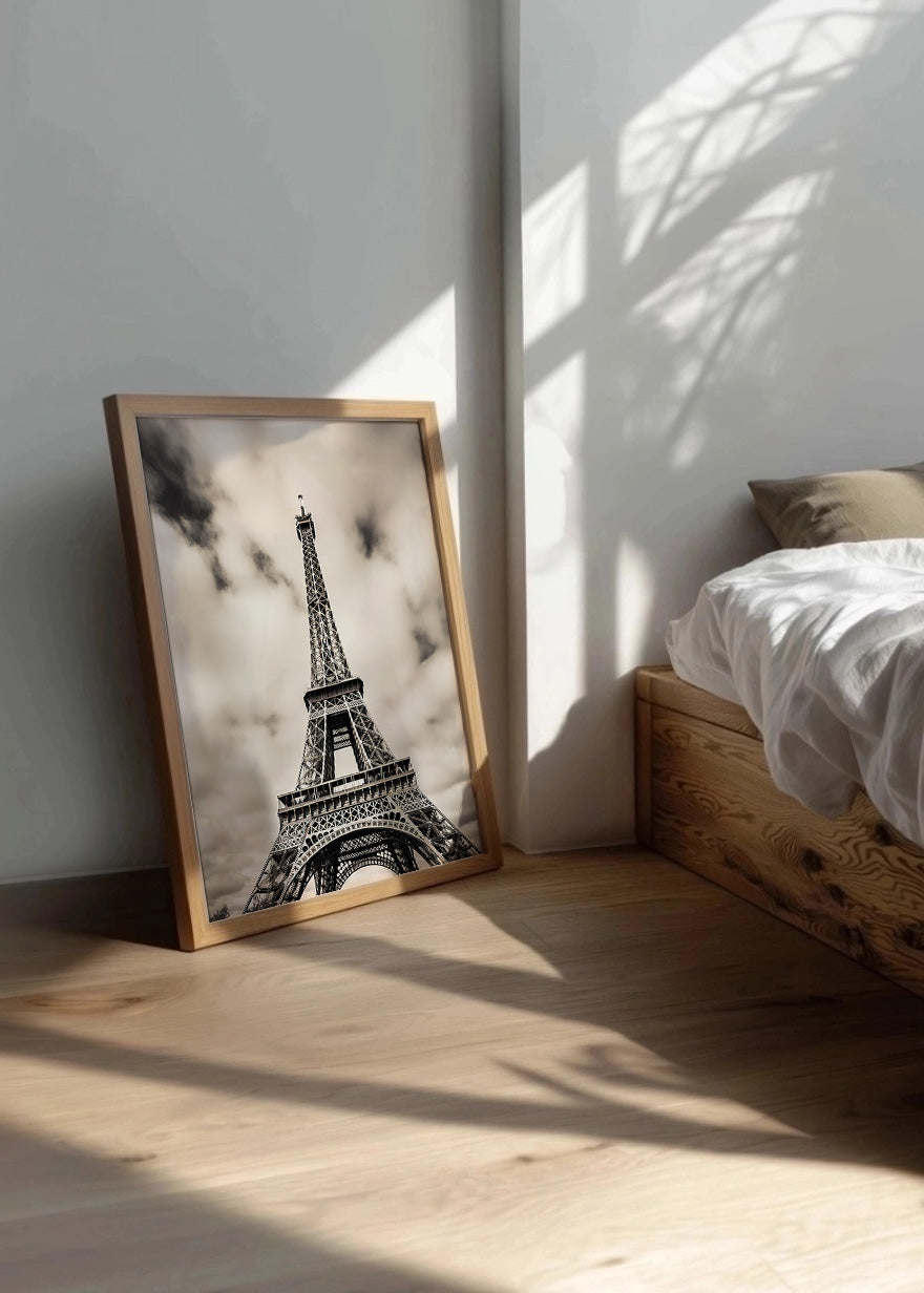 Cuadro ​Torre Eiffel a blanco y negro