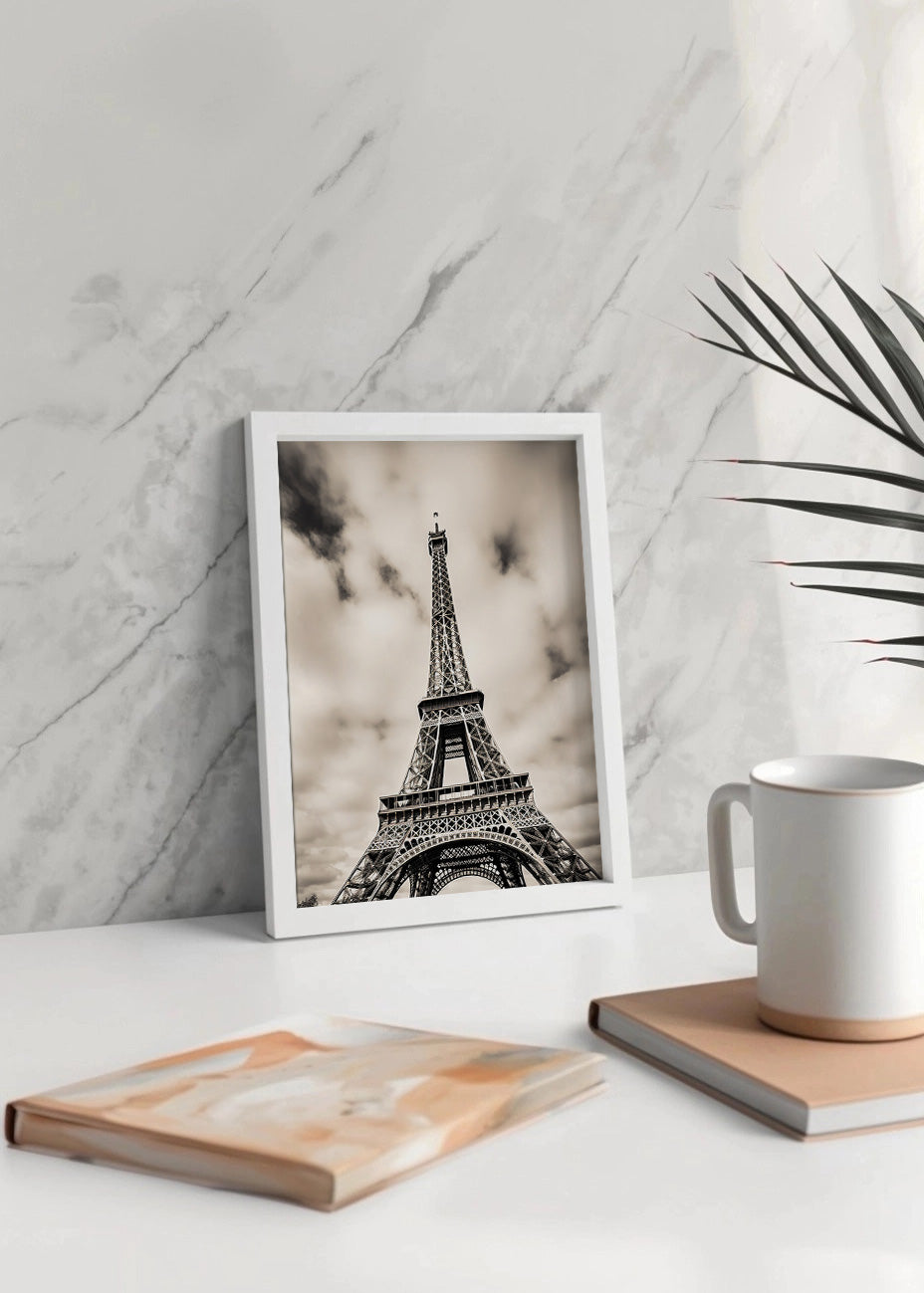Cuadro ​Torre Eiffel a blanco y negro