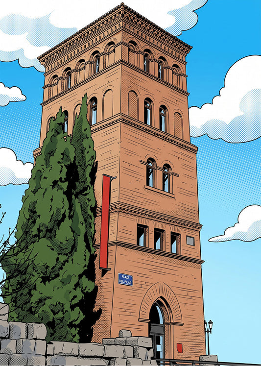 Cuadro Torre de la Zuda en Zaragoza - Cómic