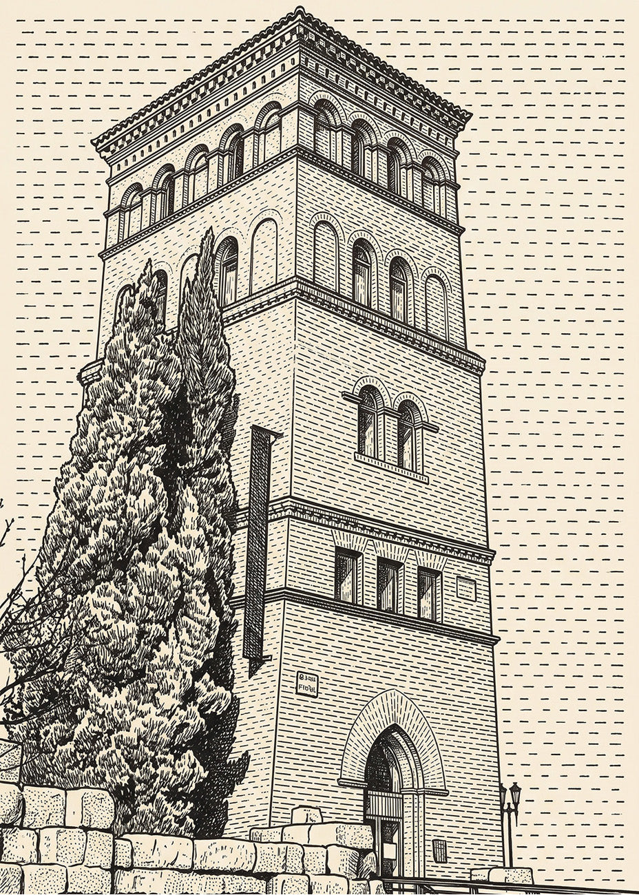 Cuadro Torre de la Zuda en Zaragoza - Minimalista