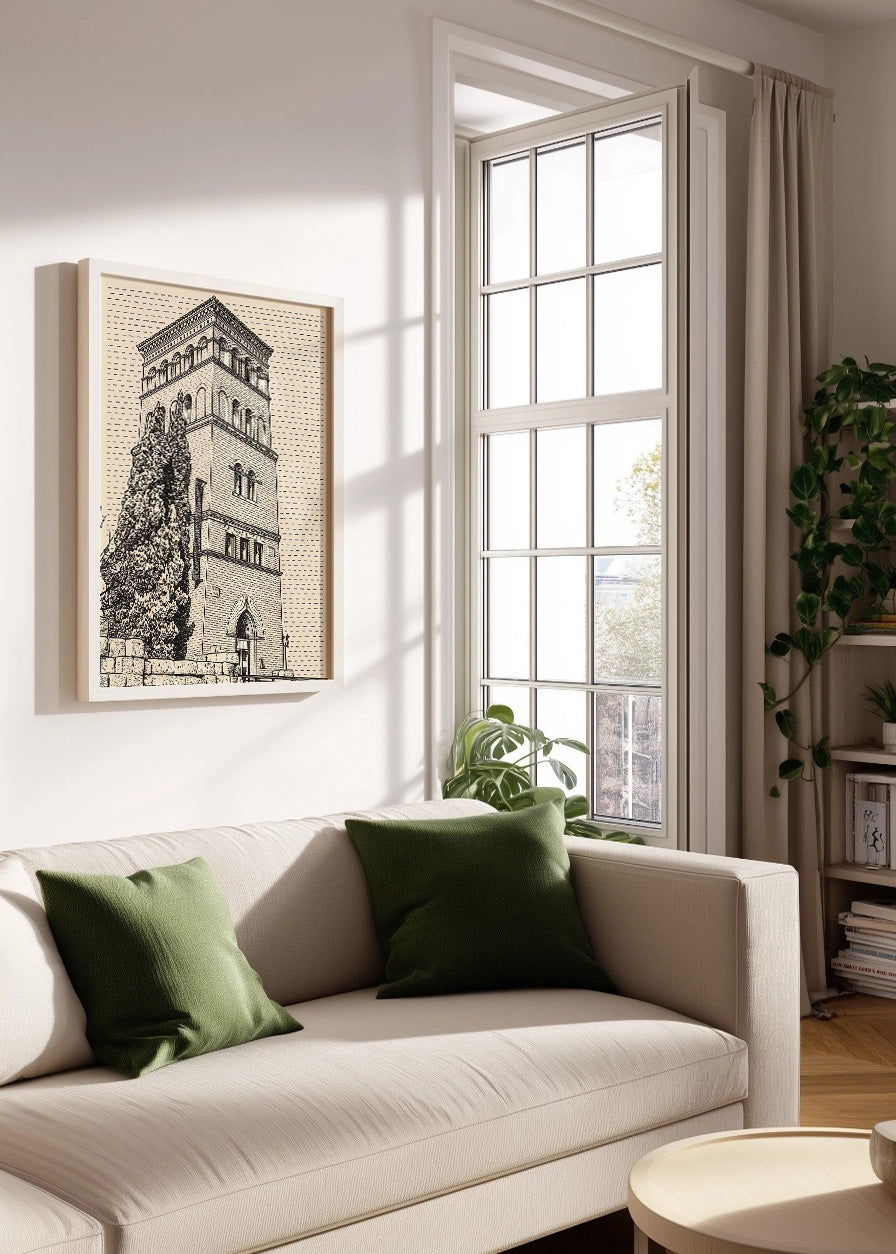 Cuadro Torre de la Zuda en Zaragoza - Minimalista