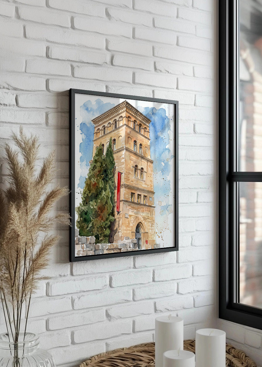 Cuadro Torreón de la Zuda efecto acuarela