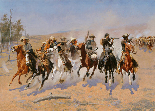 Cuadro ​Una carrera por la madera (Frederic Remington)