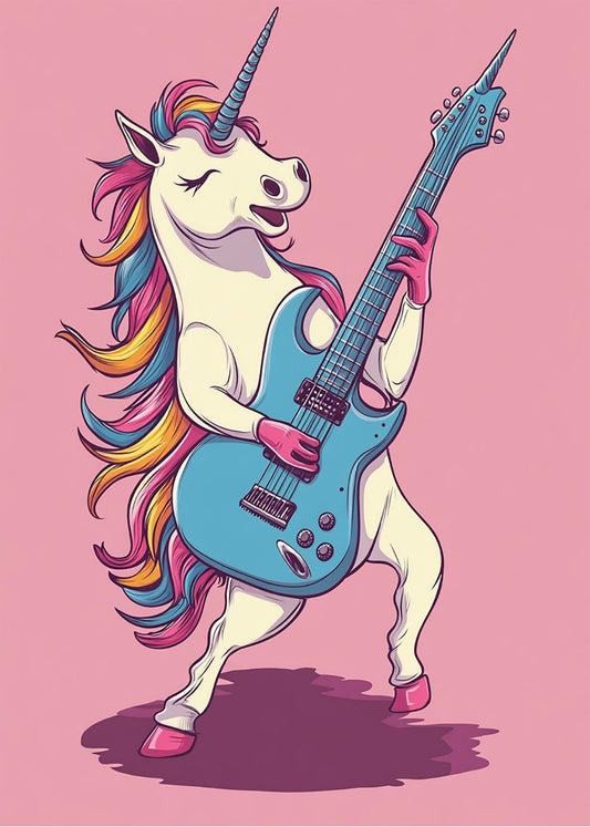 Cuadro ​Unicornio tocando la guitarra