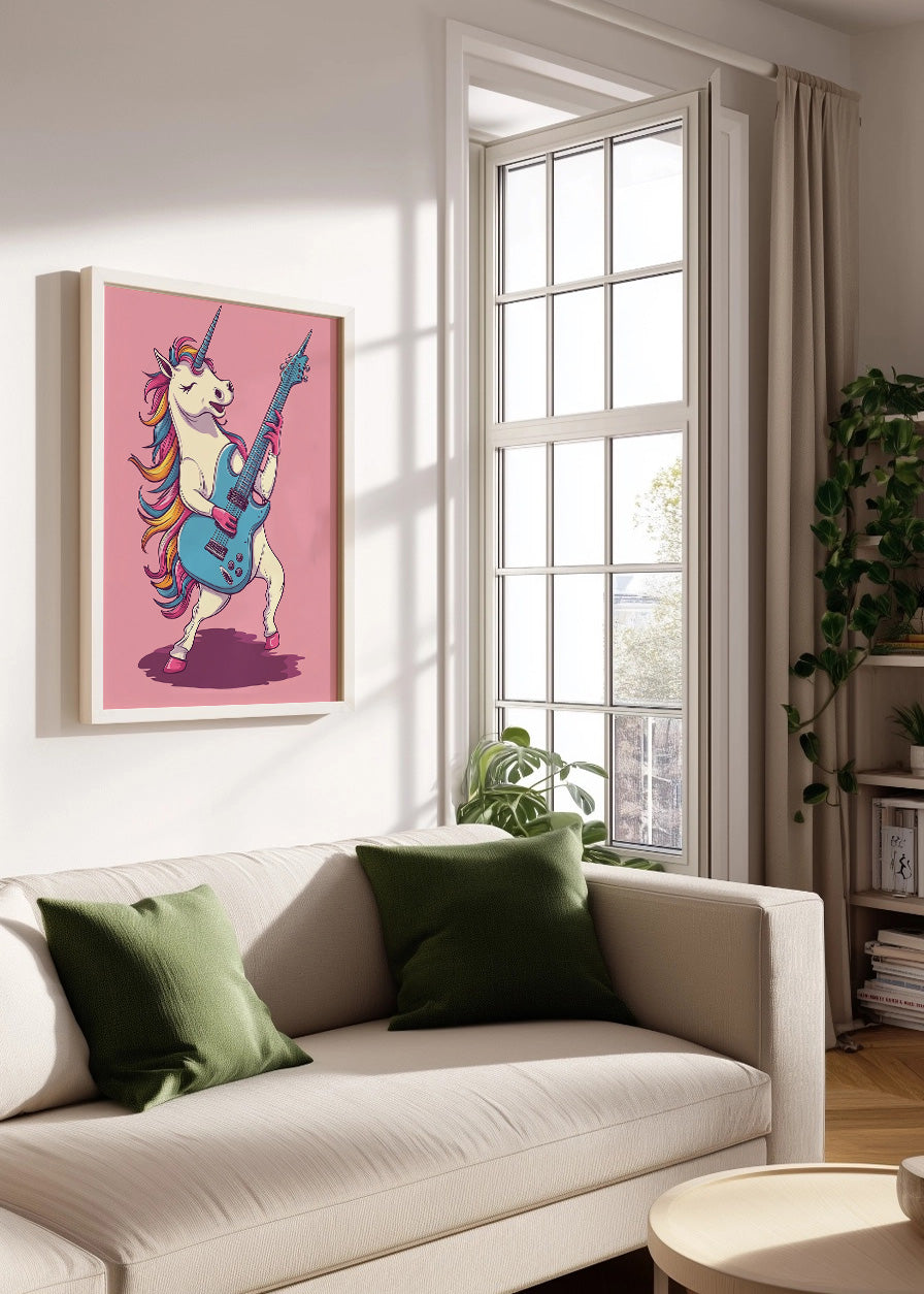 Cuadro ​Unicornio tocando la guitarra