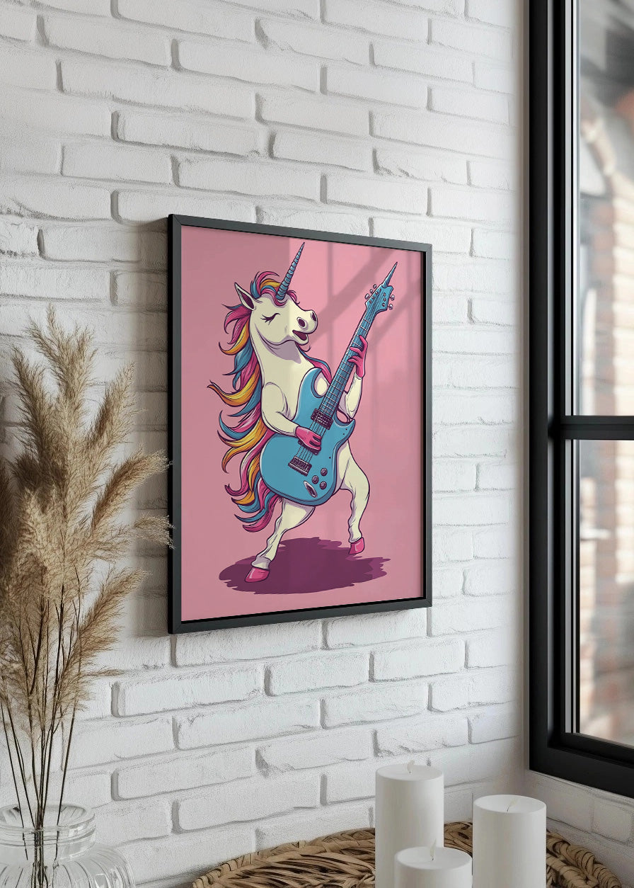 Cuadro ​Unicornio tocando la guitarra