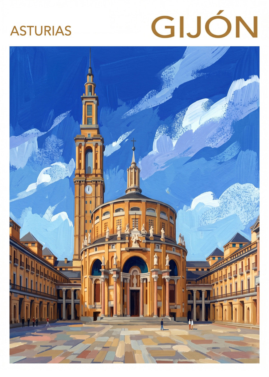Cuadro Universidad Laboral de Gijón - Gouache
