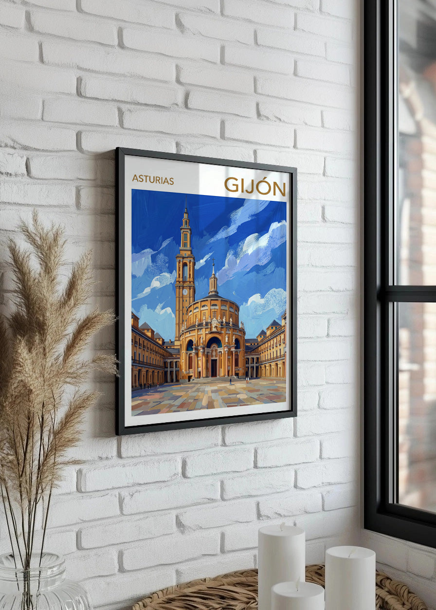 Cuadro Universidad Laboral de Gijón - Gouache