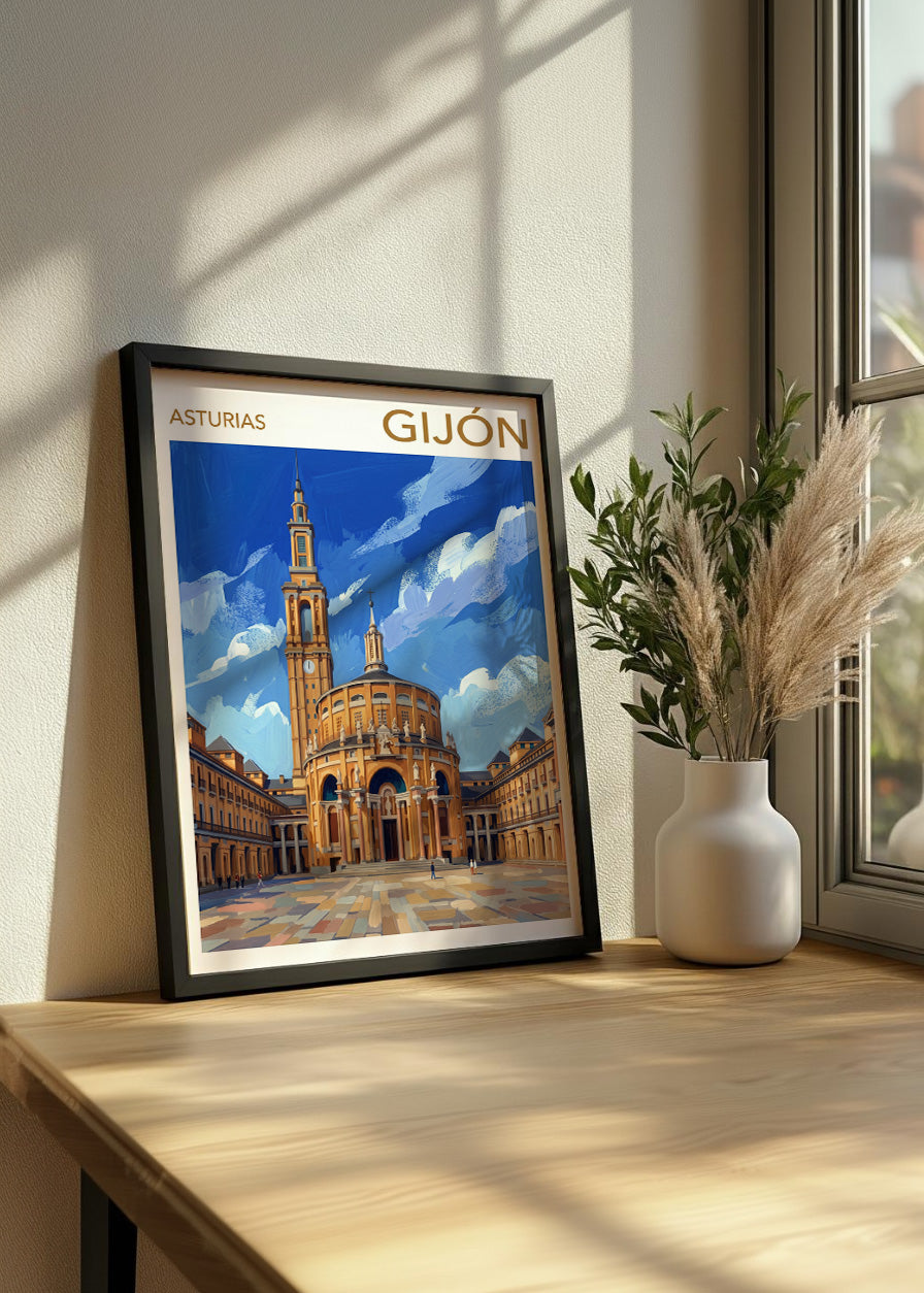Cuadro Universidad Laboral de Gijón - Gouache