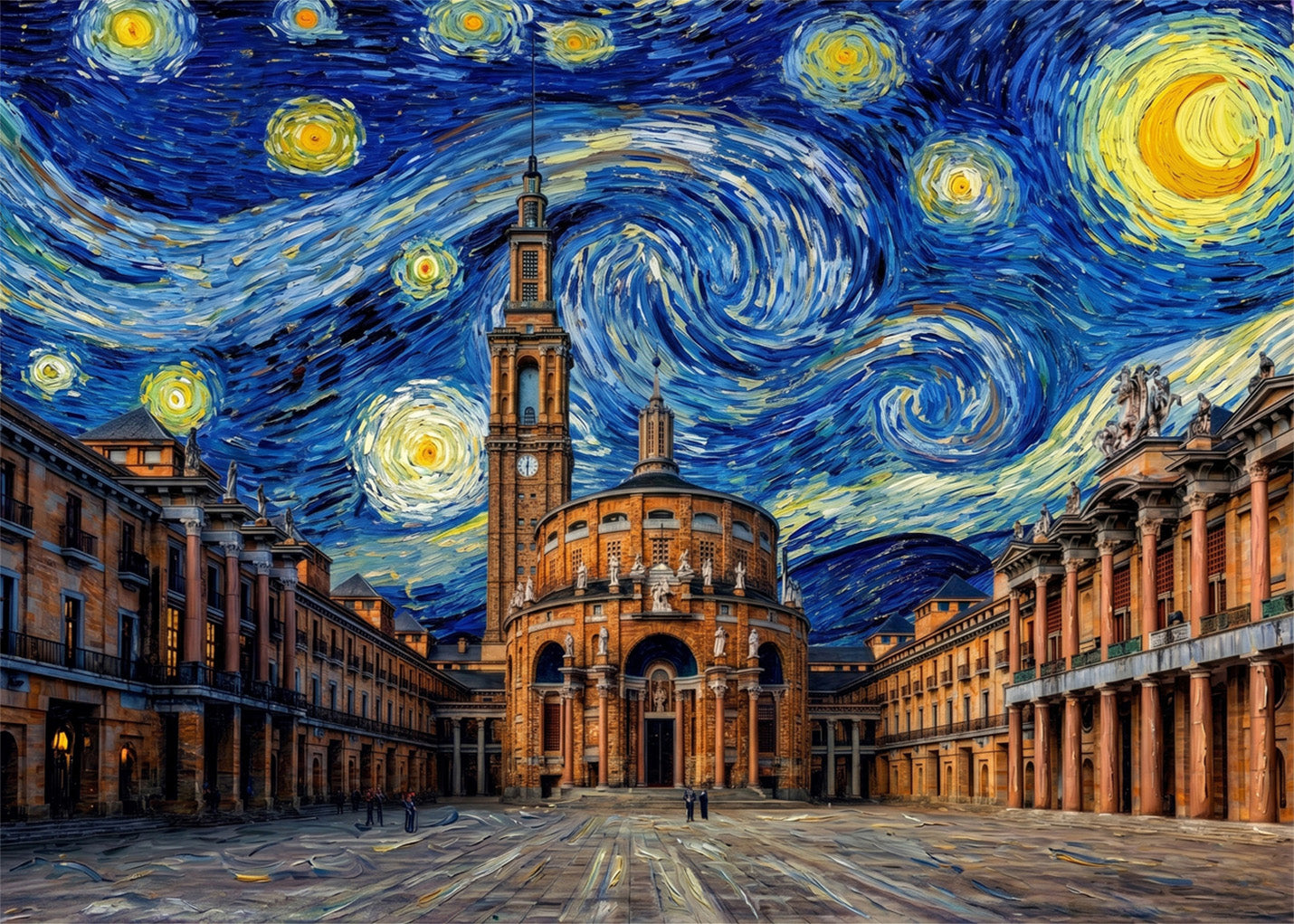 Cuadro Universidad de Gijón - Noche Estrellada