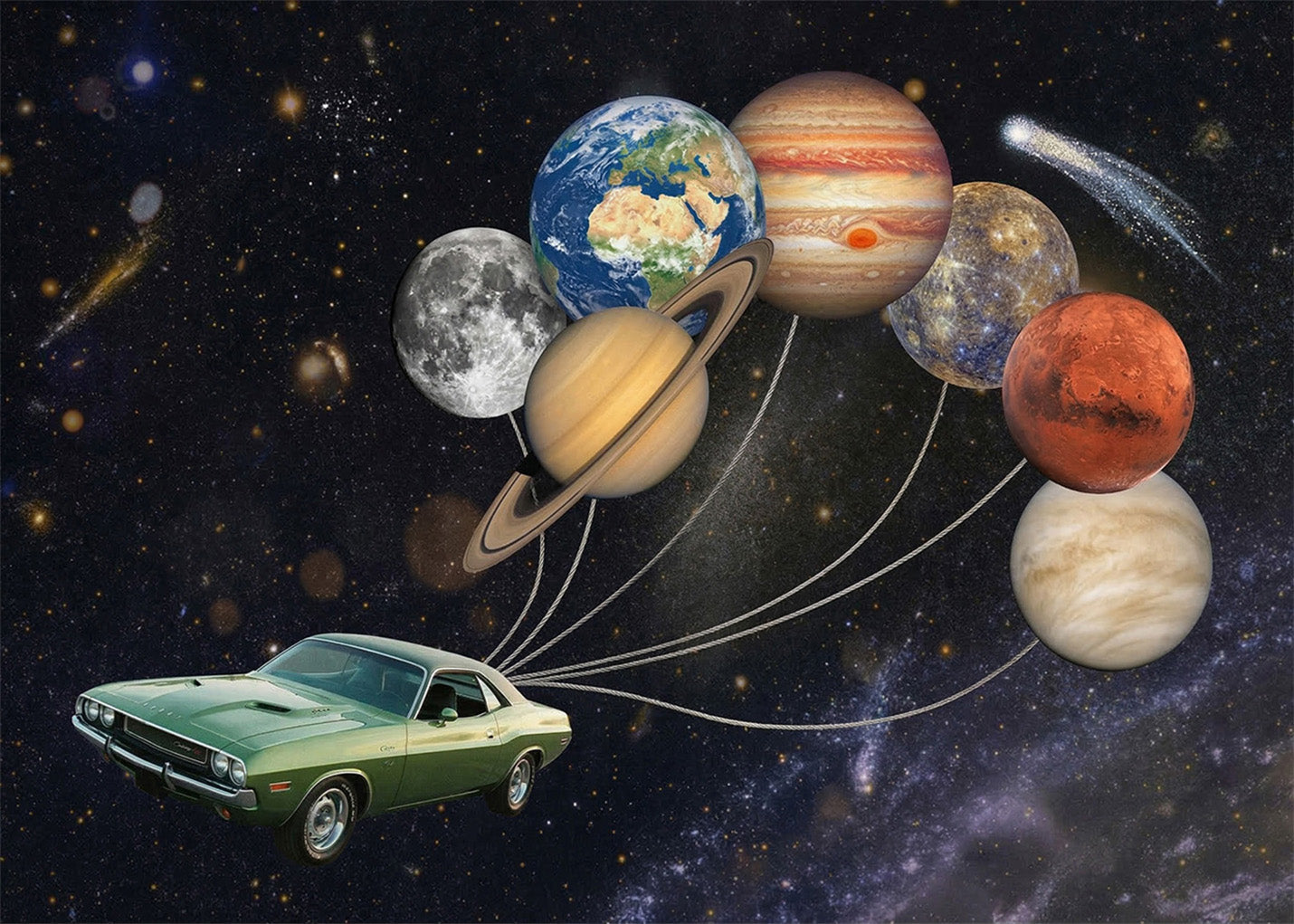 Cuadro Universo sobre ruedas