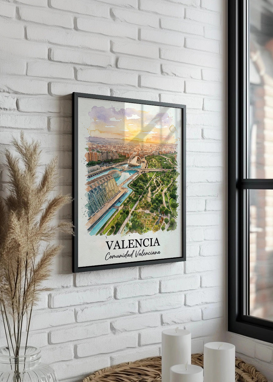 Cuadro Valencia vistas Turia - Postal