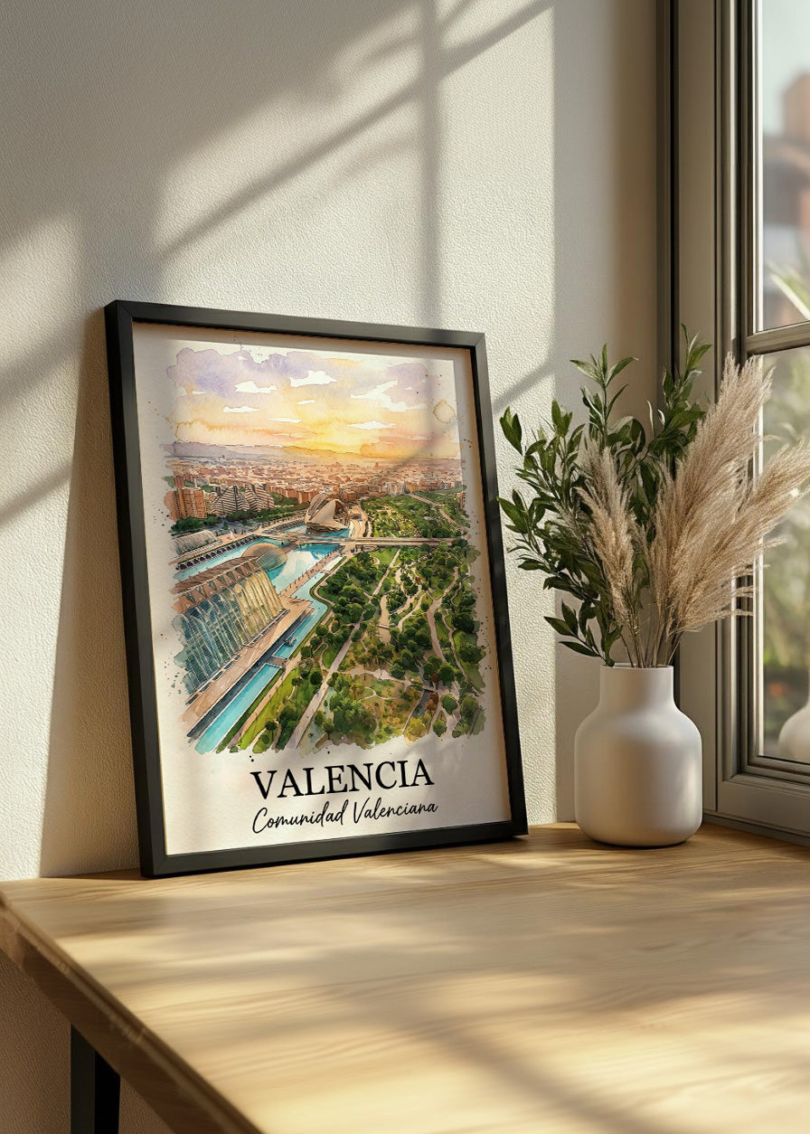 Cuadro Valencia vistas Turia - Postal