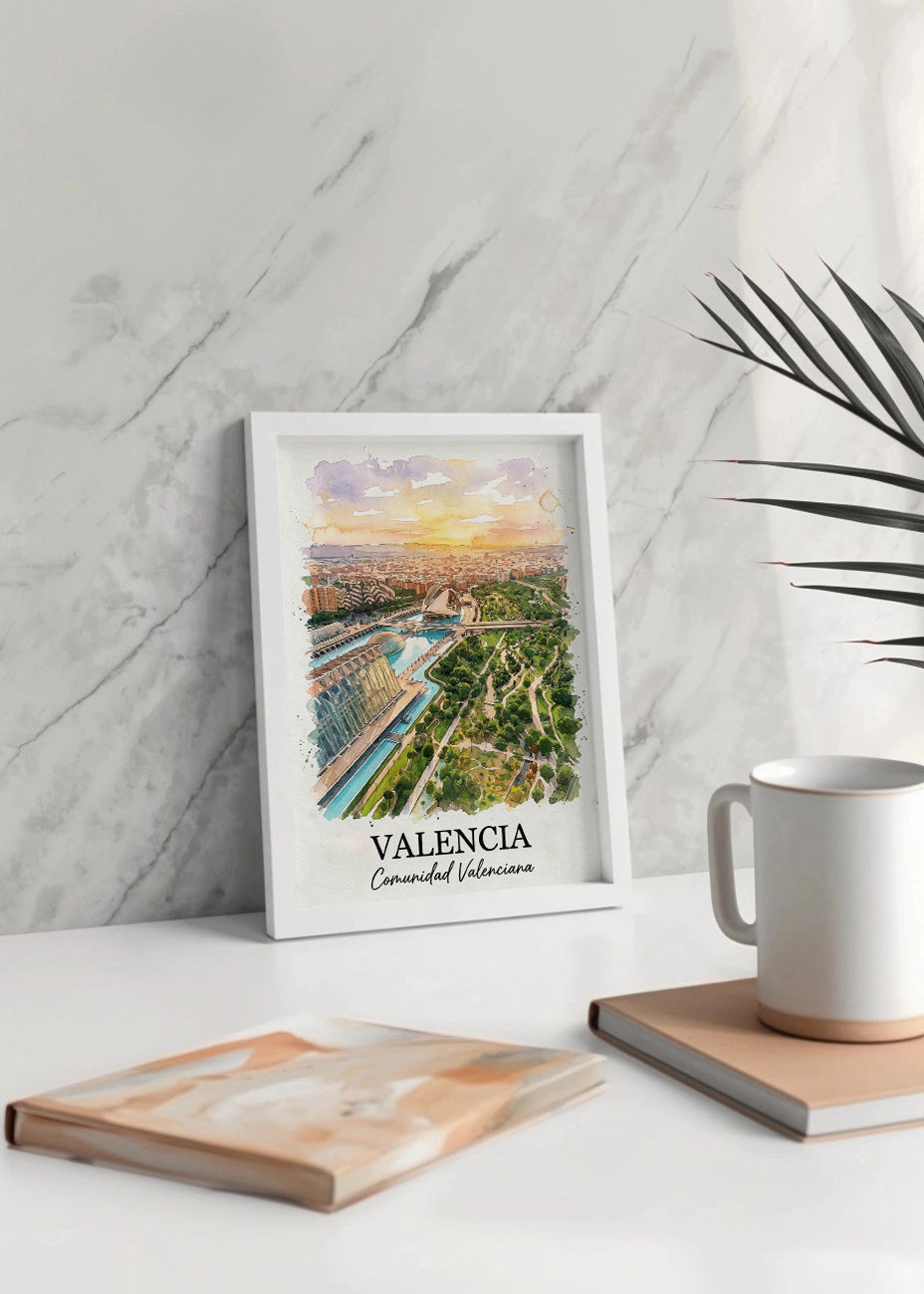 Cuadro Valencia vistas Turia - Postal
