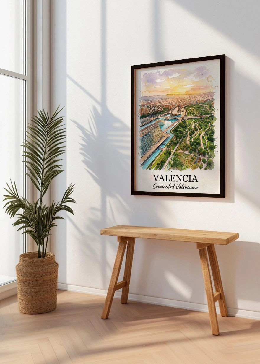 Cuadro Valencia vistas Turia - Postal