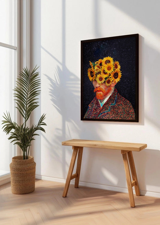Cuadro Van Gogh con girasoles en la cara