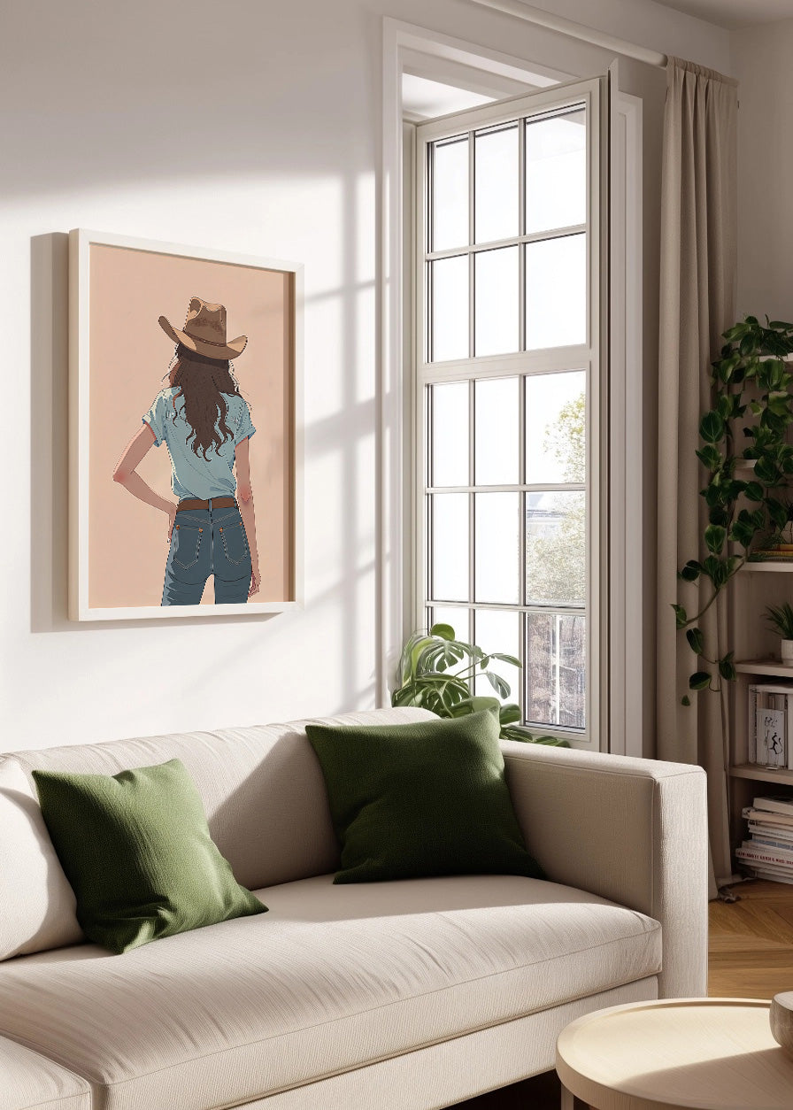 Cuadro Vaquera de espaldas