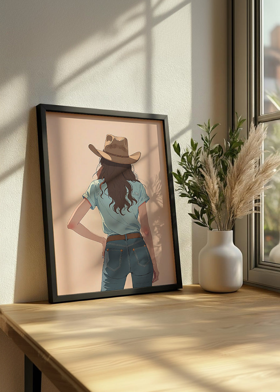 Cuadro Vaquera de espaldas