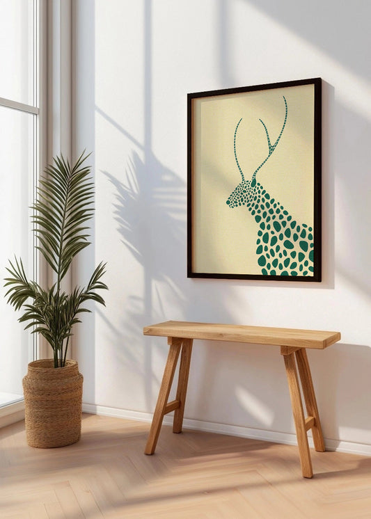 Cuadro Venado beige verde