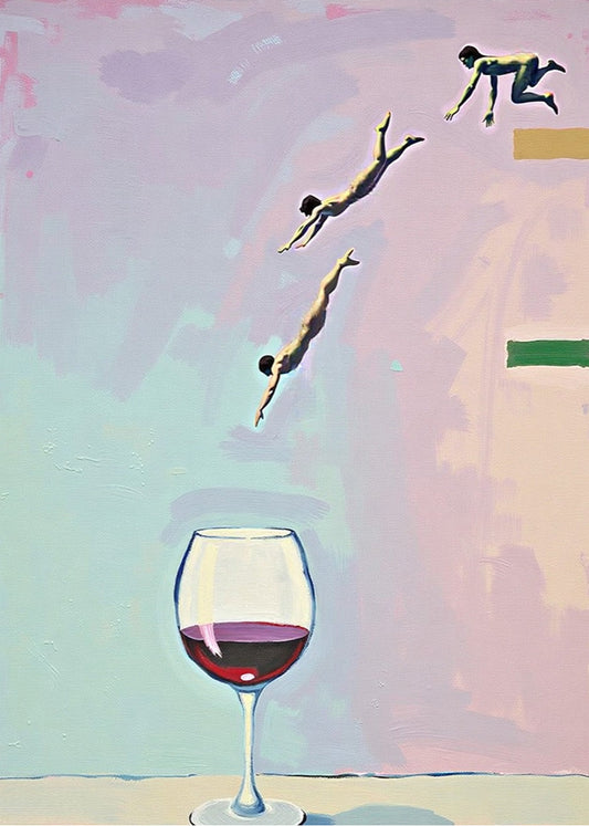 Cuadro Vino tinto salto olímpico