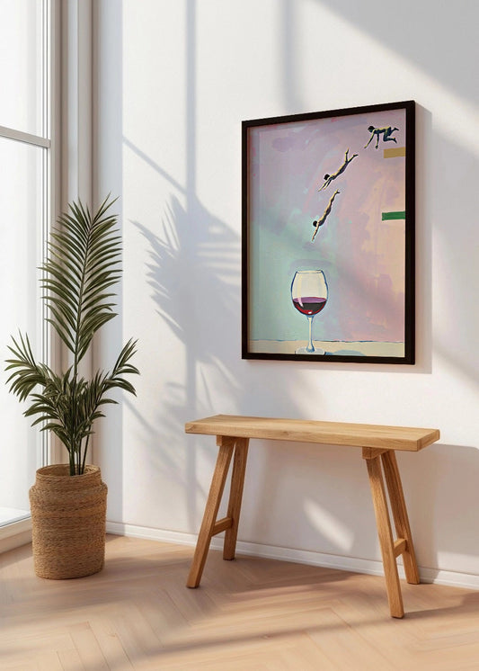 Cuadro Vino tinto salto olímpico