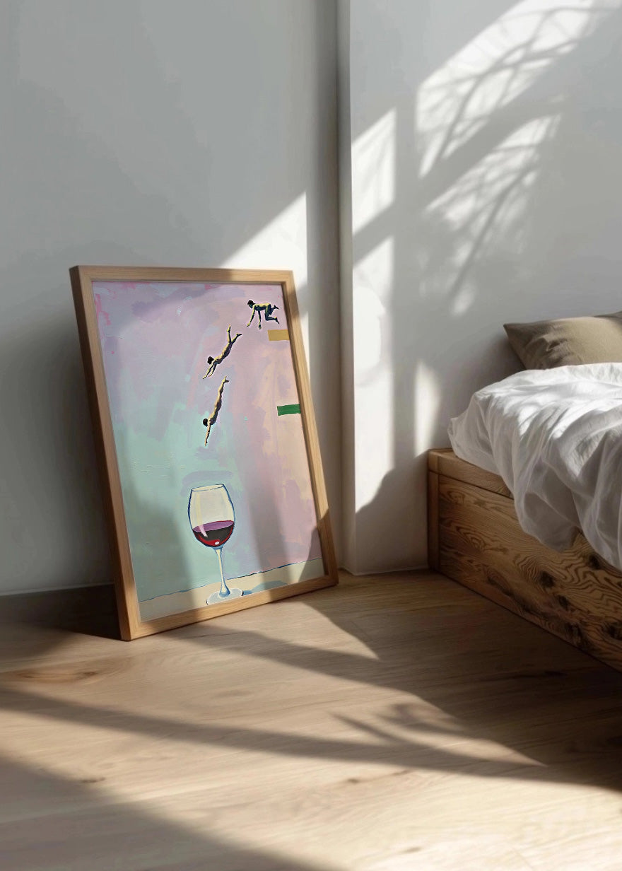 Cuadro Vino tinto salto olímpico