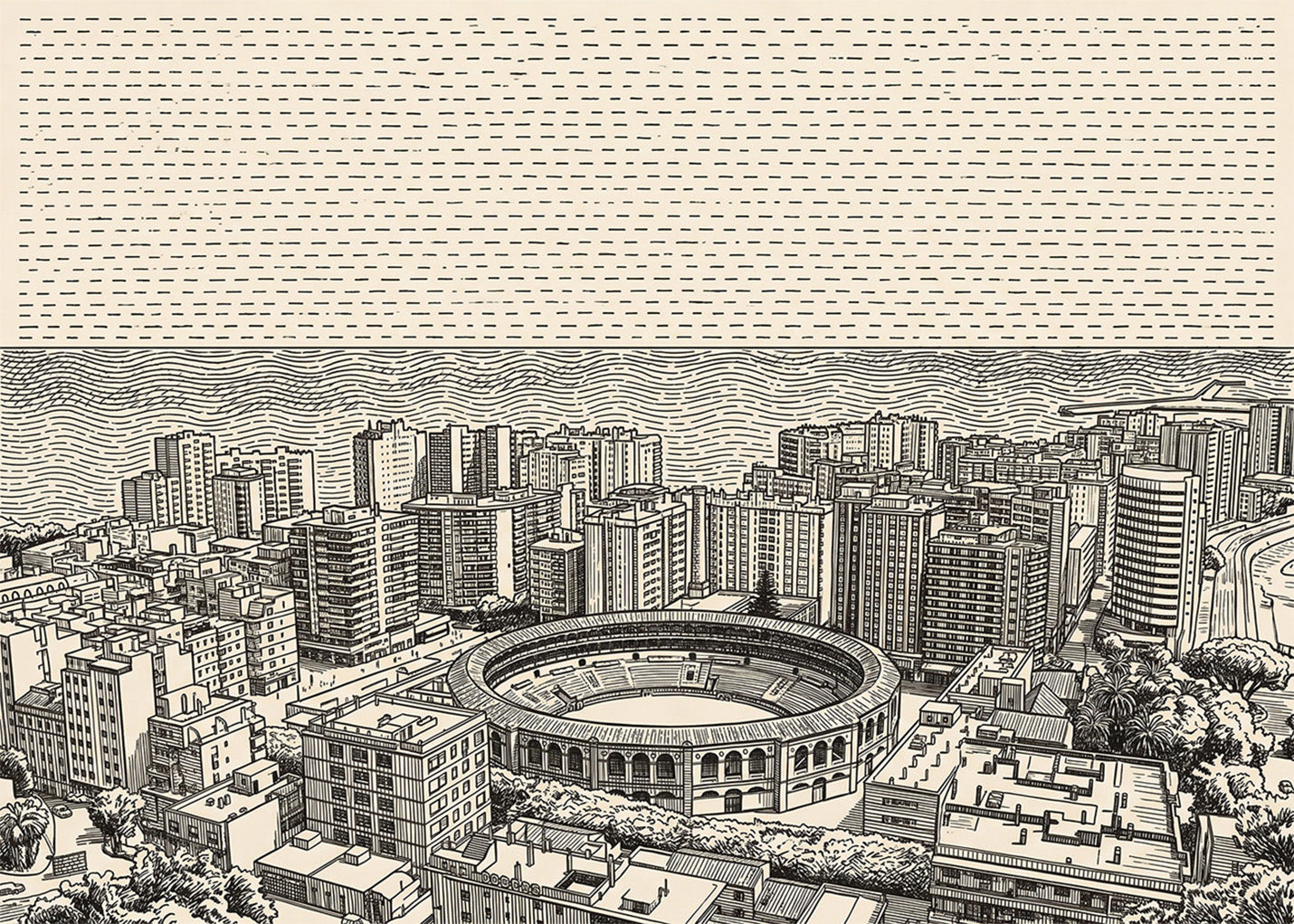 Cuadro Vistas de Málaga - Minimalista