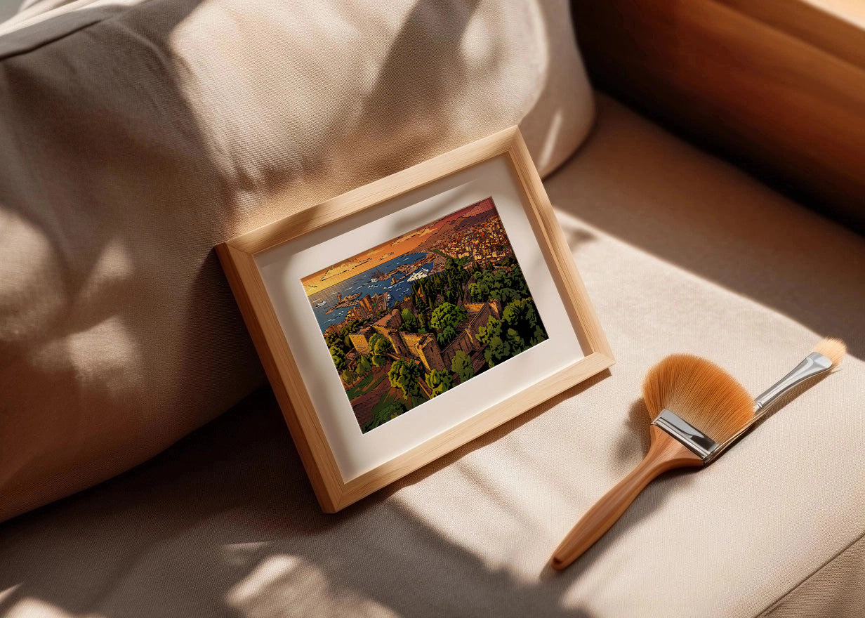 Cuadro Vistas de Málaga y Castillo de Gibralfaro - Cómic