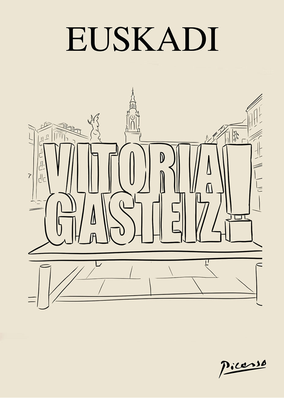 Vitoria - Gasteiz letrero green estilo Picasso