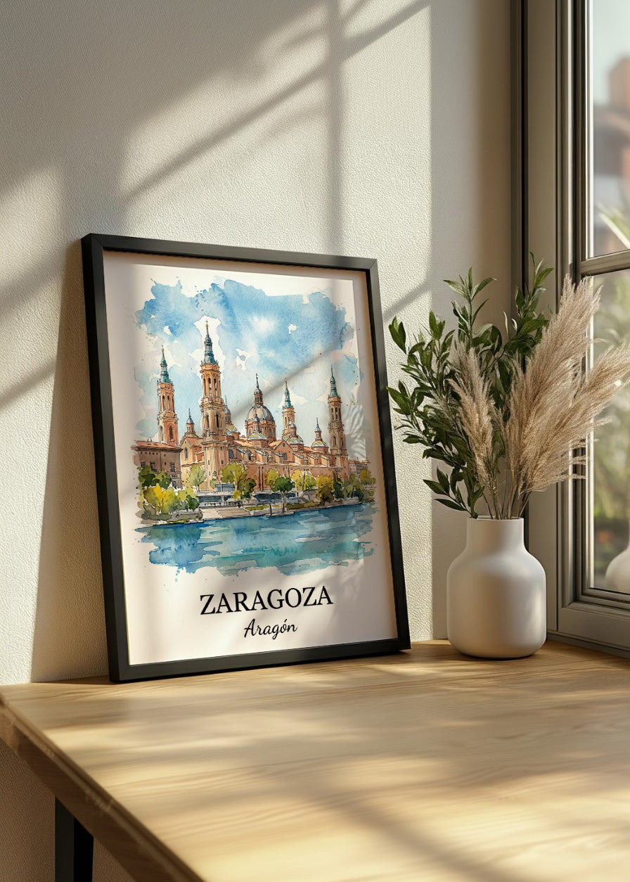 Cuadro Zaragoza con la Basílica del Pilar - Postal
