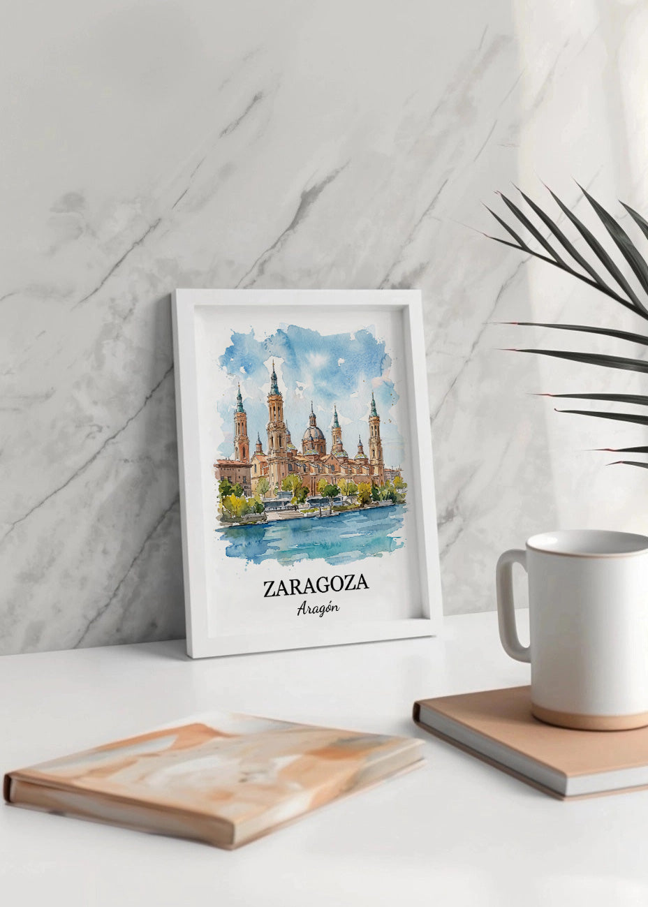 Cuadro Zaragoza con la Basílica del Pilar - Postal