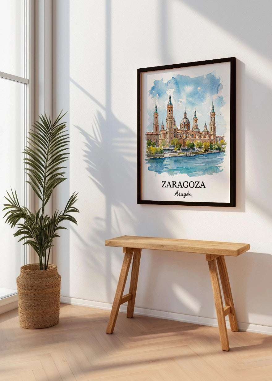 Cuadro Zaragoza con la Basílica del Pilar - Postal