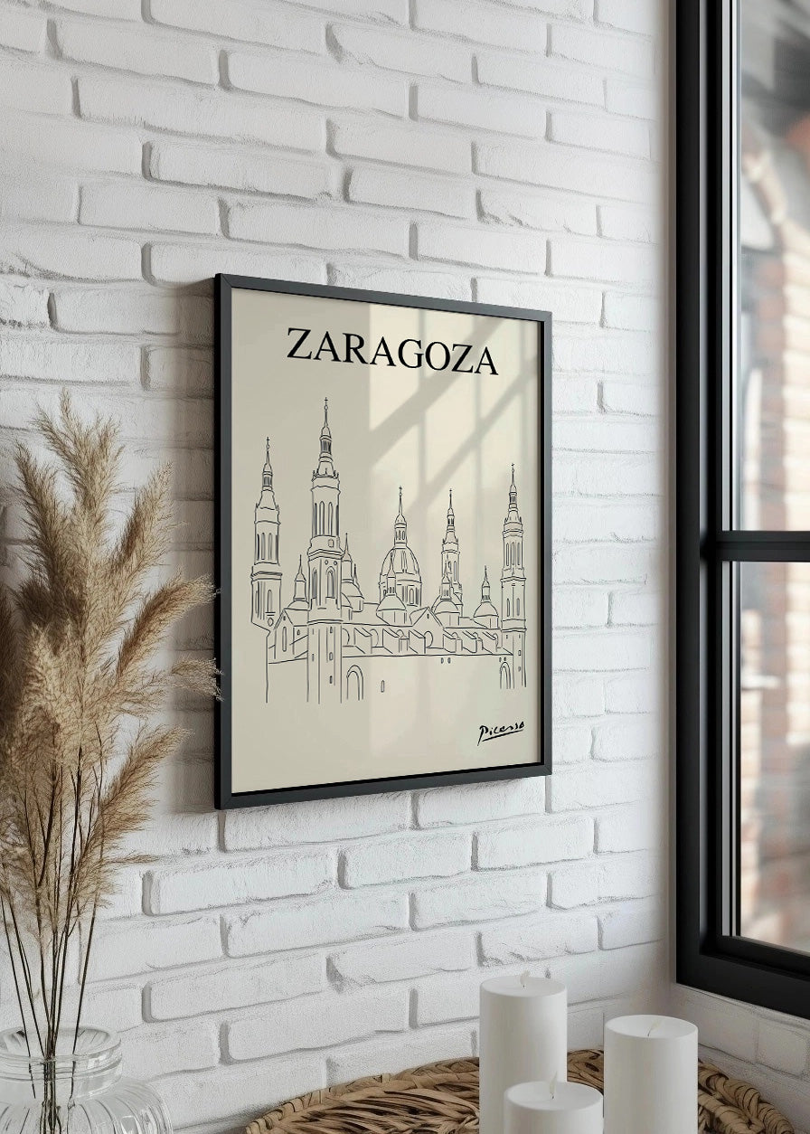Cuadro Zaragoza y El Pilar estilo Picasso