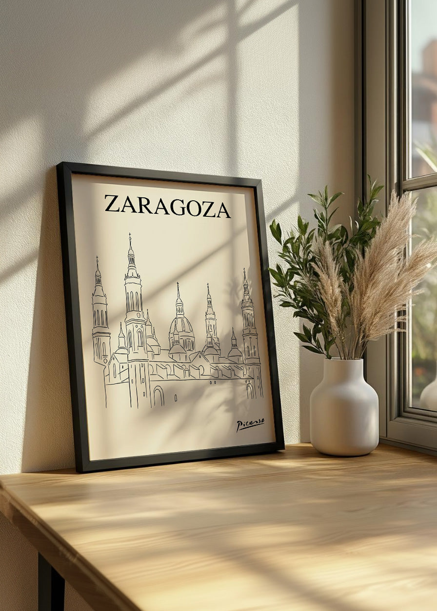 Cuadro Zaragoza y El Pilar estilo Picasso