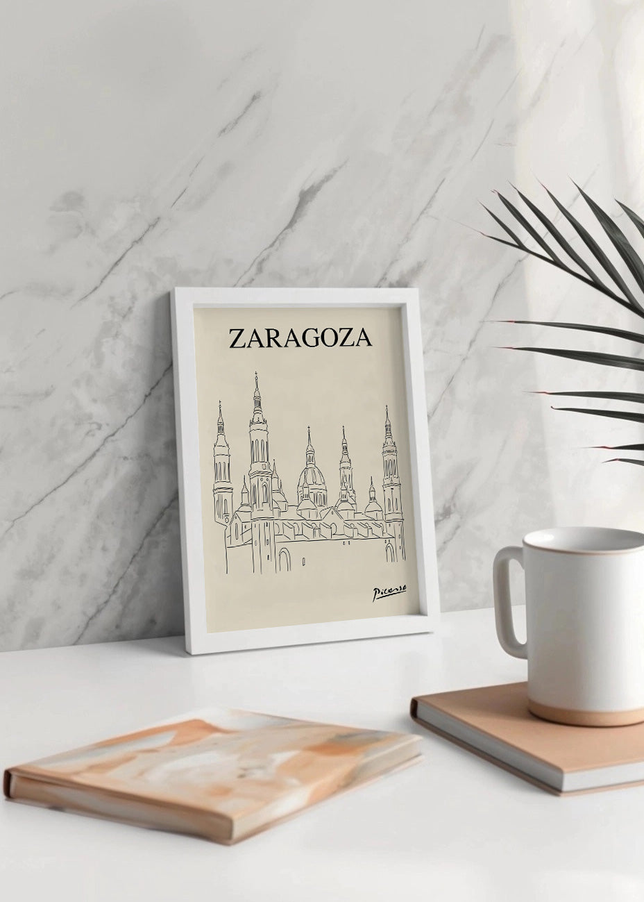 Cuadro Zaragoza y El Pilar estilo Picasso