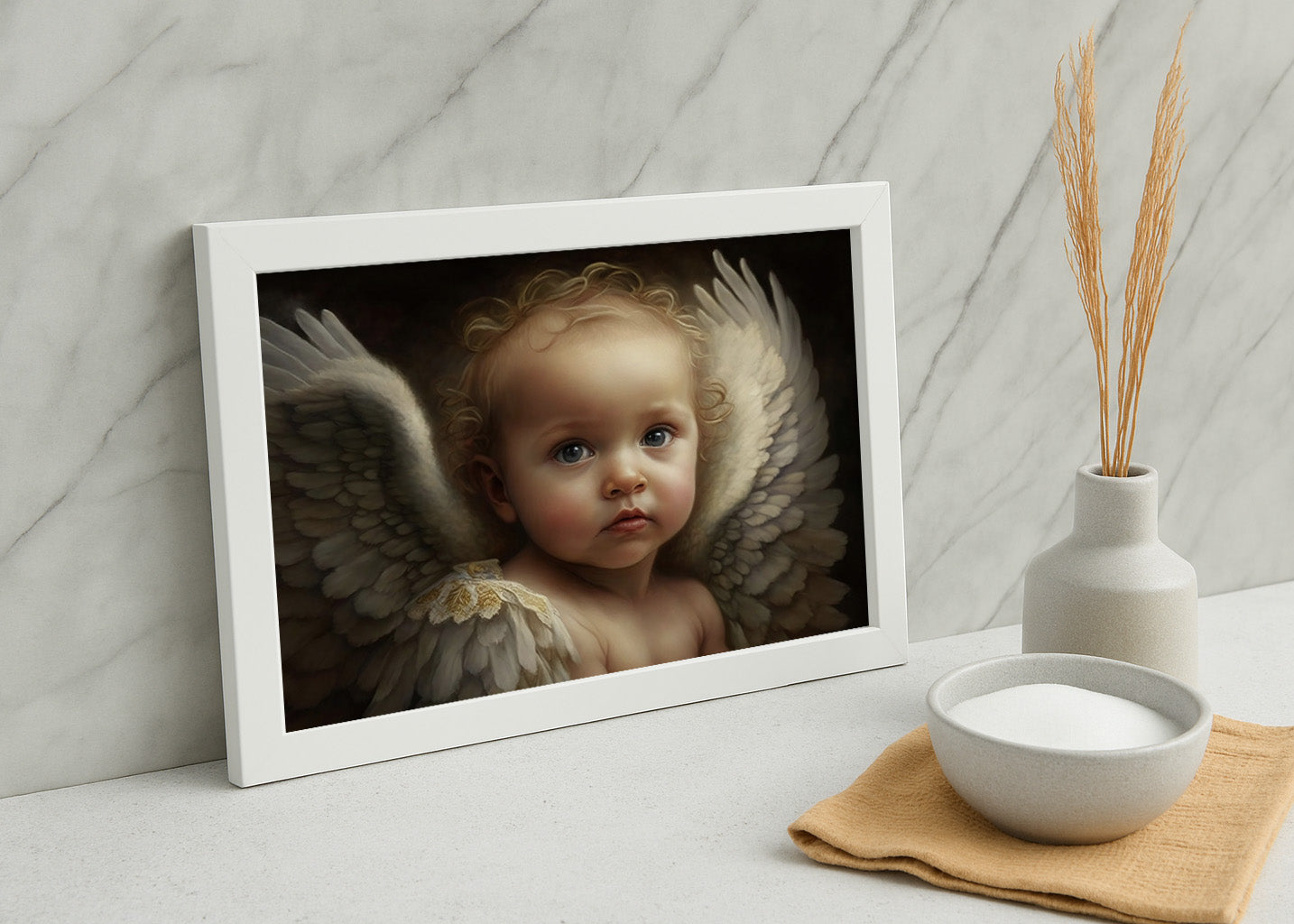Cuadro ​Bebe ángel alado