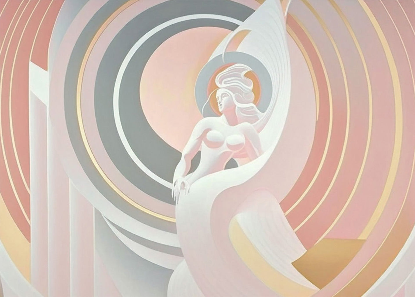 Cuadro ​Ángel modernismo en colores pasteles