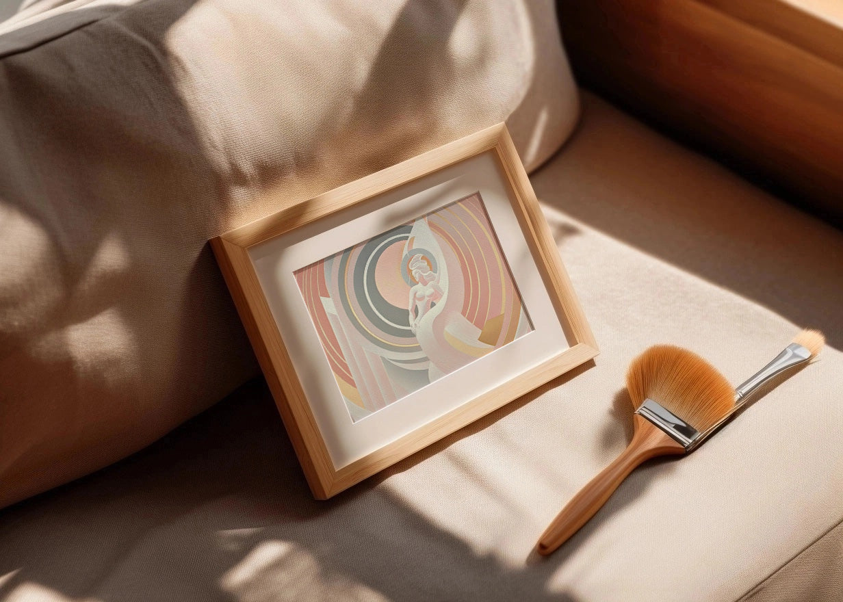 Cuadro ​Ángel modernismo en colores pasteles