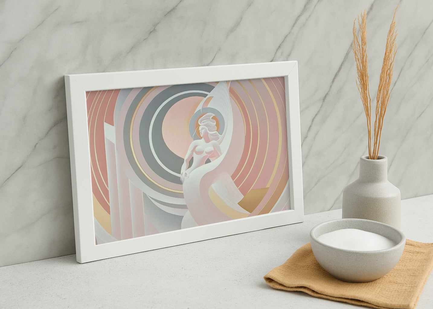 Cuadro ​Ángel modernismo en colores pasteles