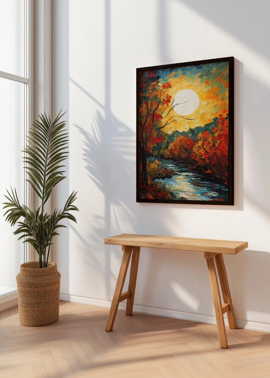 Cuadro ​Puesta de sol sobre el bosque
