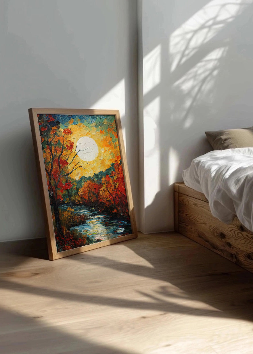 Cuadro ​Puesta de sol sobre el bosque