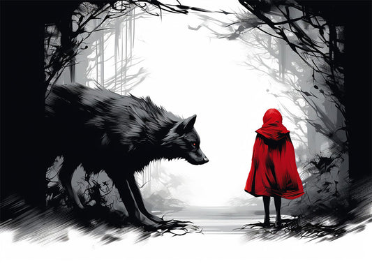 Cuadro ​Caperucita roja y lobo feroz