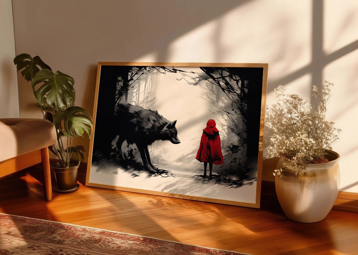 Cuadro ​Caperucita roja y lobo feroz
