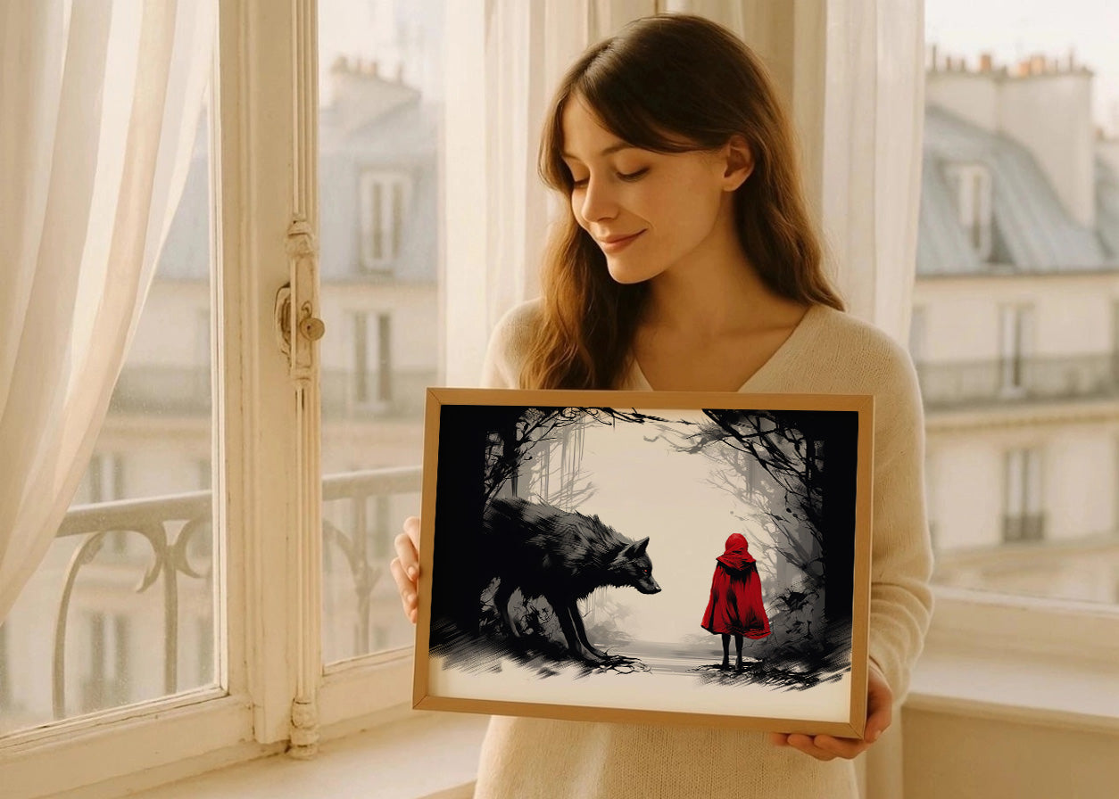 Cuadro ​Caperucita roja y lobo feroz