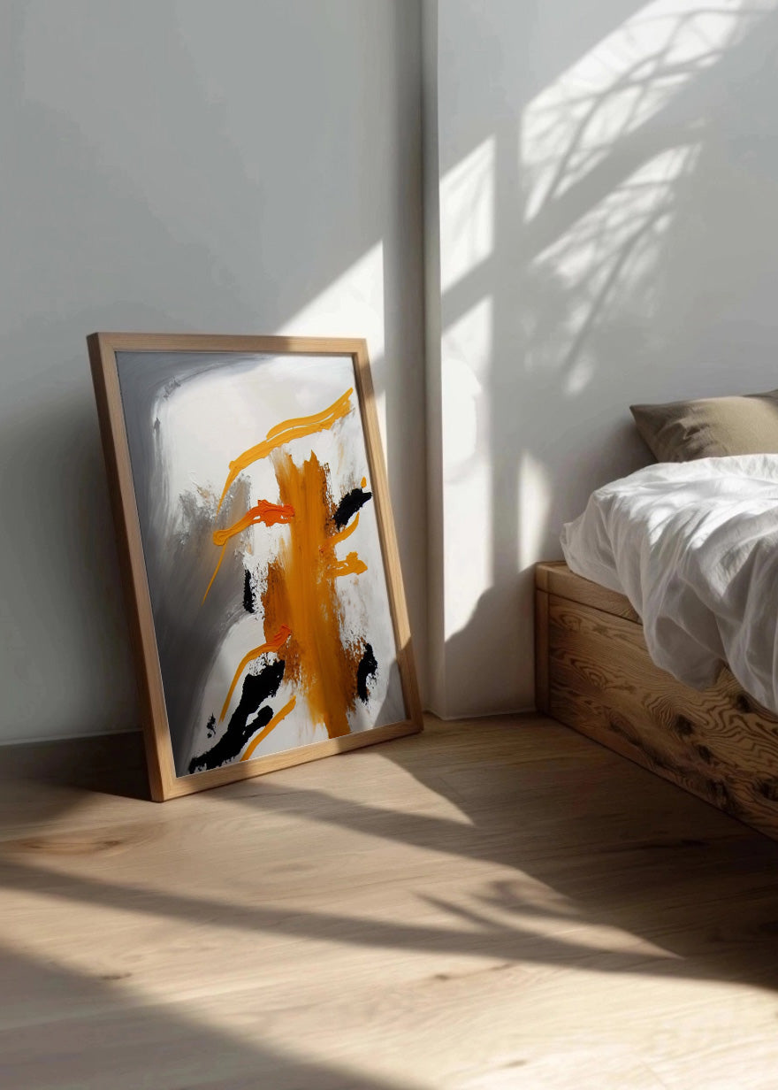 Cuadro ​Naranja acrílico sobre blanco