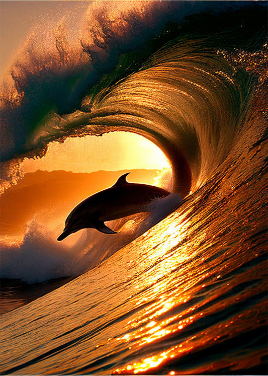 Delfín surfeando