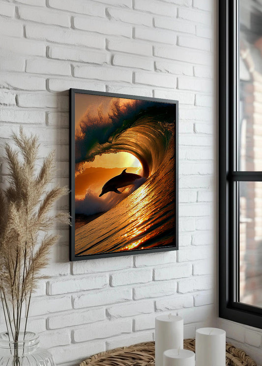 Delfín surfeando
