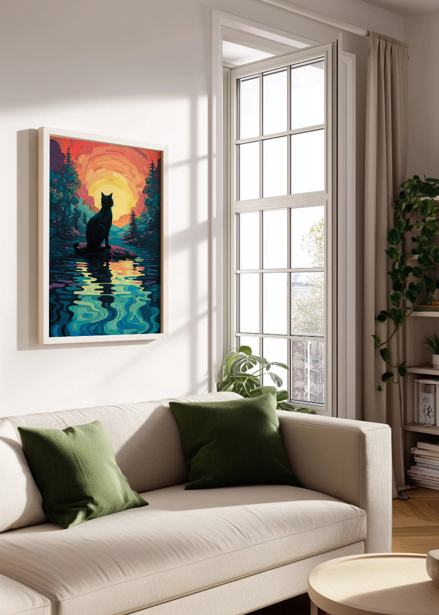 Cuadro ​Cat & Sunset