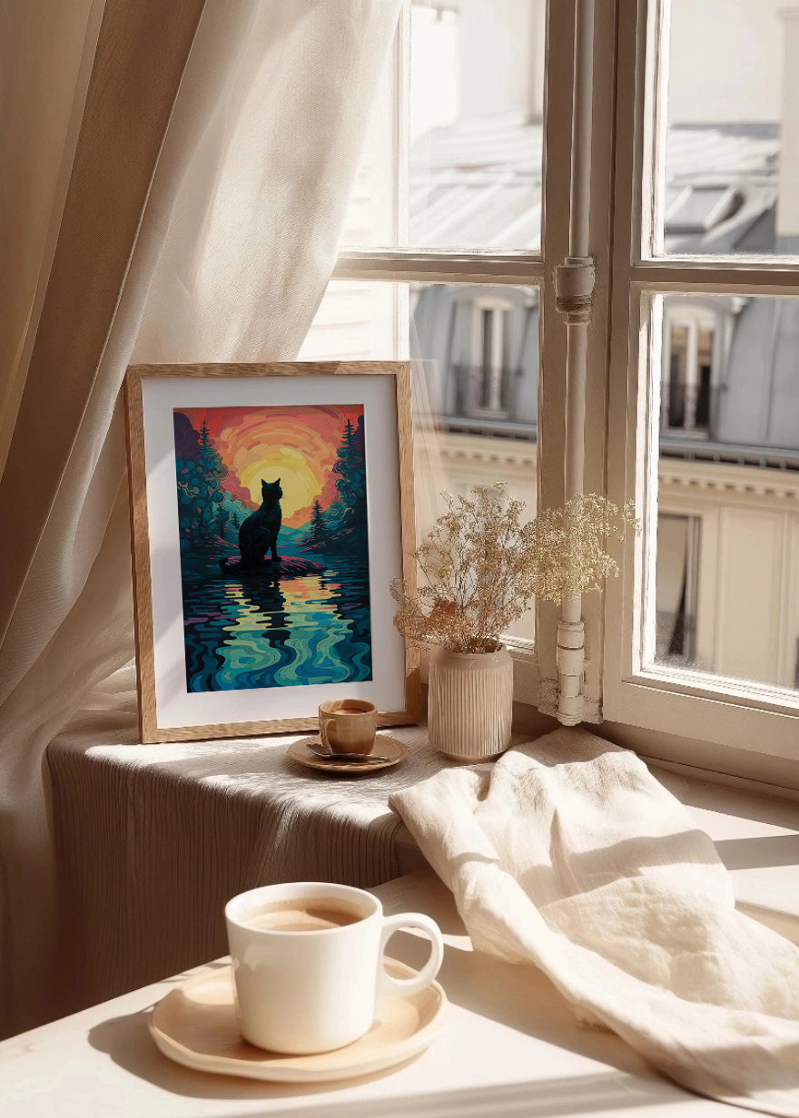 Cuadro ​Cat & Sunset